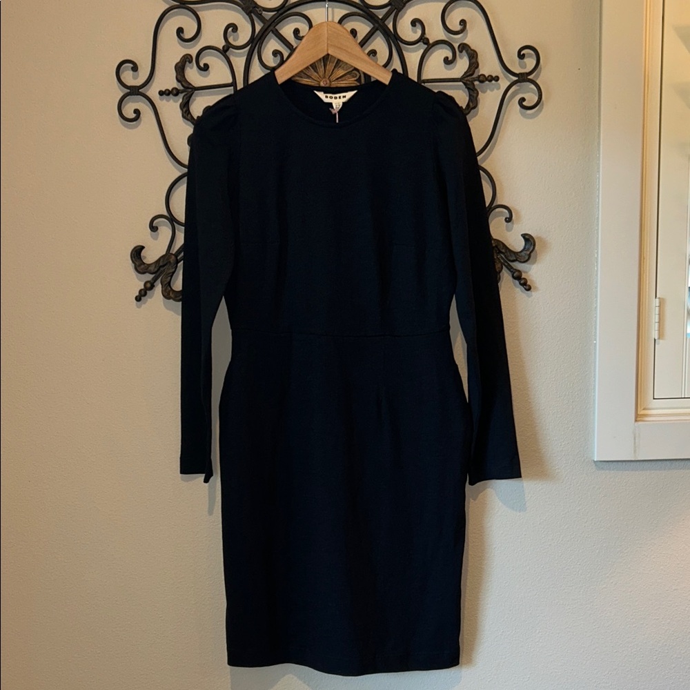 BODEN BLACK LONG SLEEVE DRESS WITH POCKETS SIZE 6 NWT